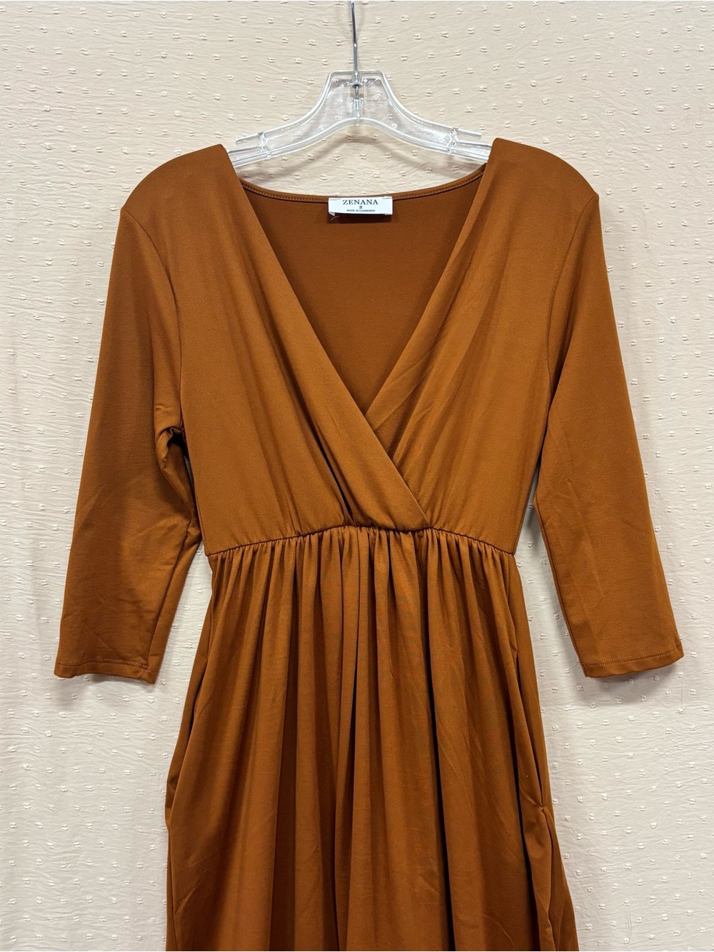 NaNa Copper Wrap V-Neck Midi Dress 🍁🍂 - Picture 3 of 4